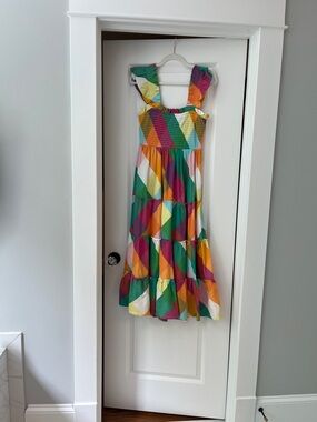 crown & ivy Colorblock Ruffle Strap Tiered Sundress
